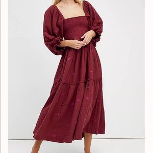 Free People Dahlia Embroidered Maxi Dress